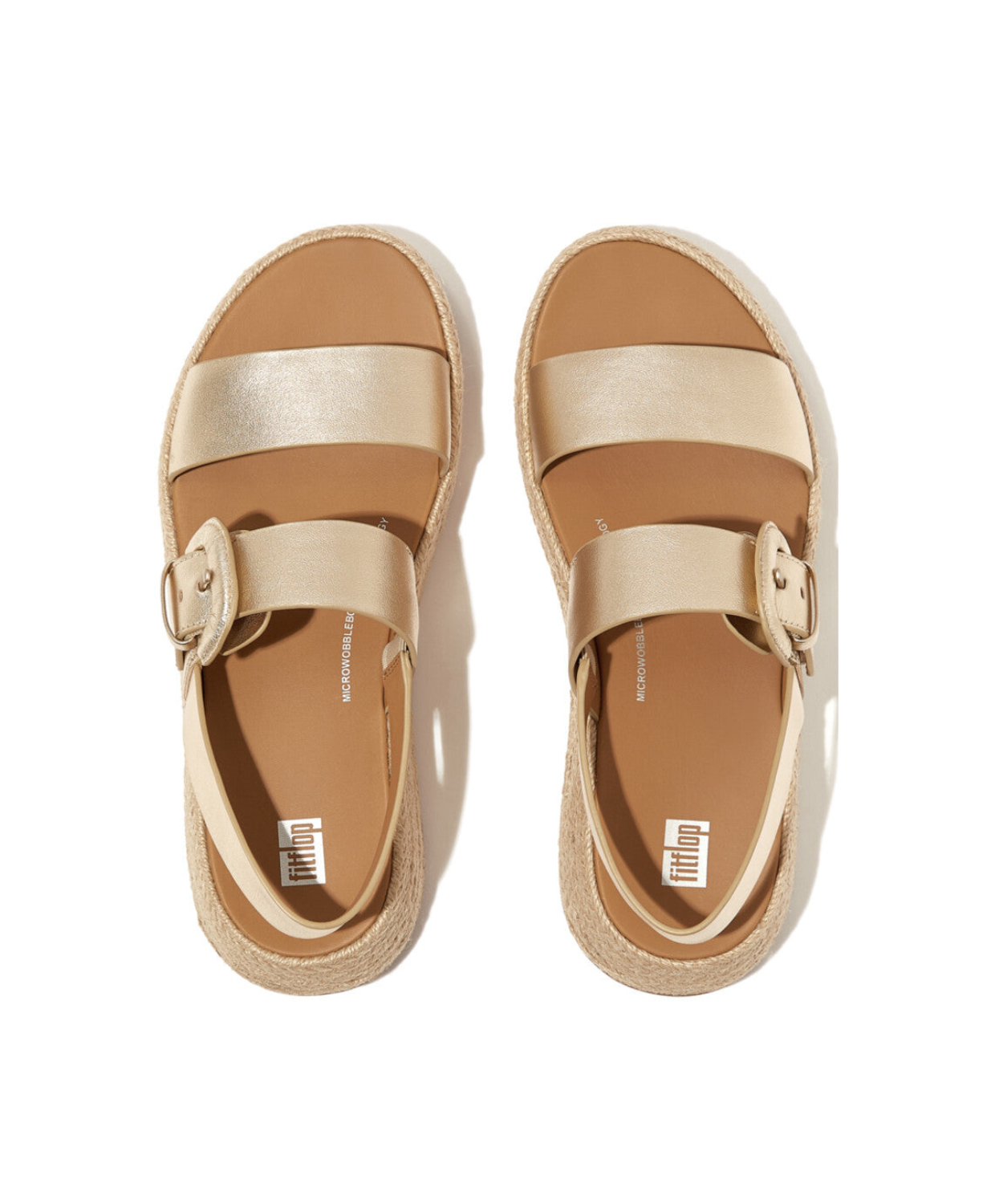 Fitflop F-Mode Espadrille Bucke M/L Flatform Sandals Platino