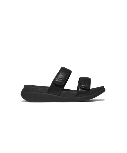 FitFlop F-Mode Go Adjustable Flatform Two Bar Slides Black