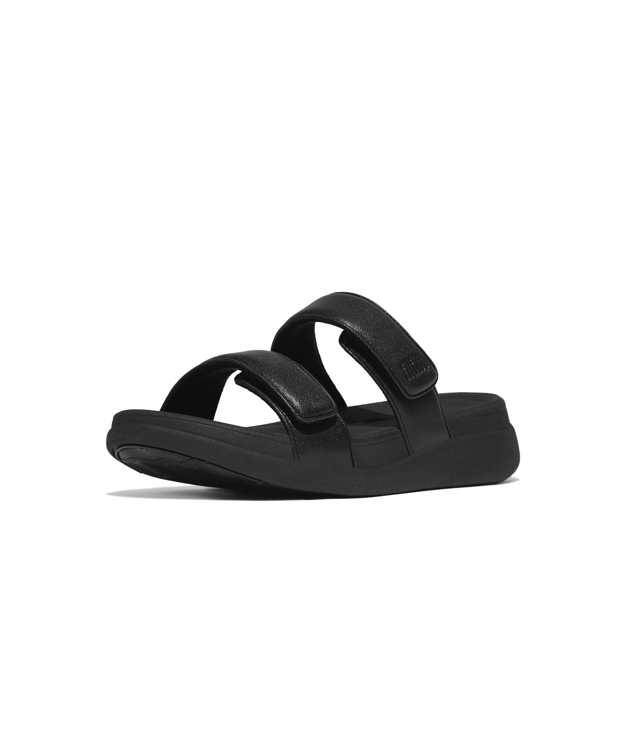 FitFlop F-Mode Go Adjustable Flatform Two Bar Slides Black