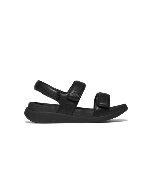 FitFlop F-Mode Go Adjustable Flatform Back Strap Sandal Black