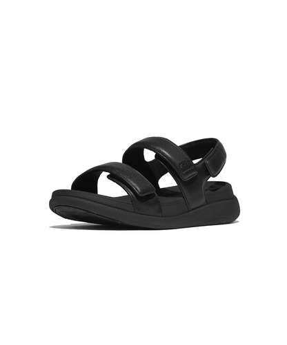 FitFlop F-Mode Go Adjustable Flatform Back Strap Sandal Black