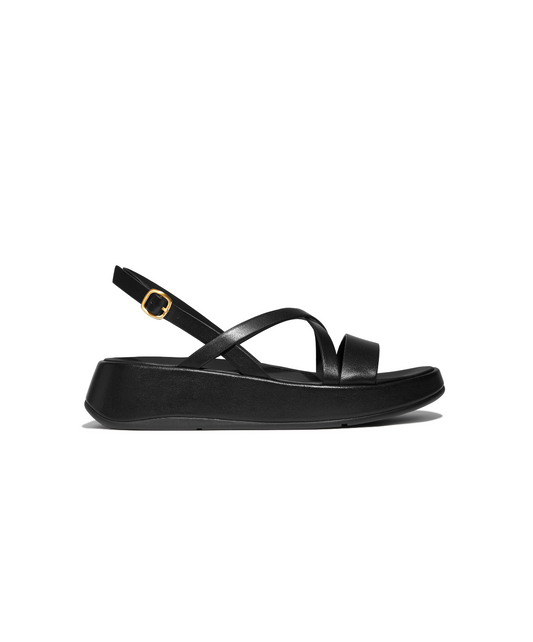 FitFlop F-Mode Flatform Strappy Back Strap Sandals Black