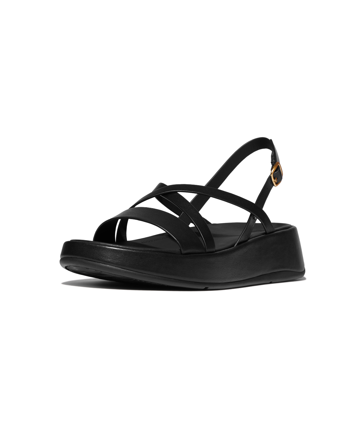 FitFlop F-Mode Flatform Strappy Back Strap Sandals Black